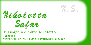 nikoletta safar business card